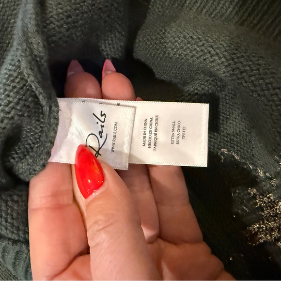 Rails Perci Star Sweater Green & Gold - Size XS - Picture 6 of 10